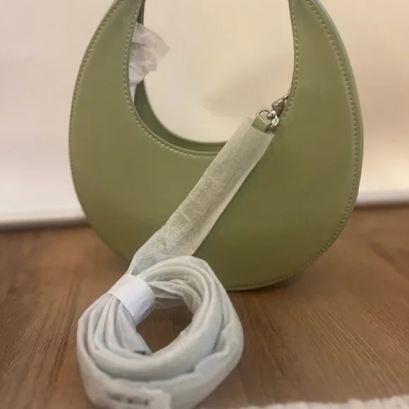 NWT STAUD Pale Jade Mini Moon Bag - Picture 4 of 6
